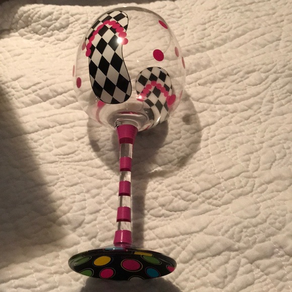 Wine glass, hand painted - Picture 1 of 3